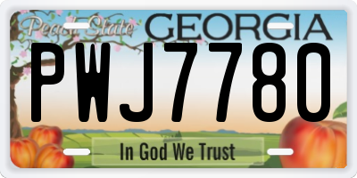 GA license plate PWJ7780