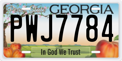 GA license plate PWJ7784