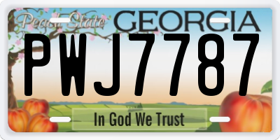 GA license plate PWJ7787
