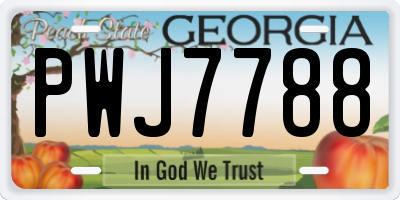 GA license plate PWJ7788