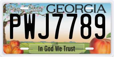 GA license plate PWJ7789