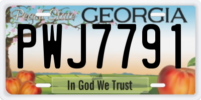 GA license plate PWJ7791