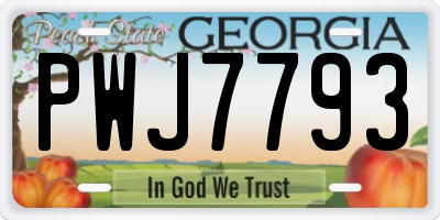 GA license plate PWJ7793