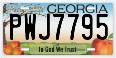 GA license plate PWJ7795