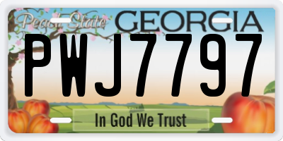 GA license plate PWJ7797