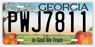 GA license plate PWJ7811