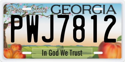 GA license plate PWJ7812