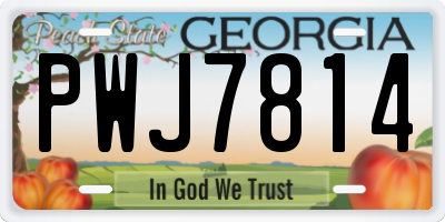 GA license plate PWJ7814