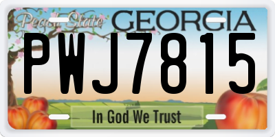 GA license plate PWJ7815