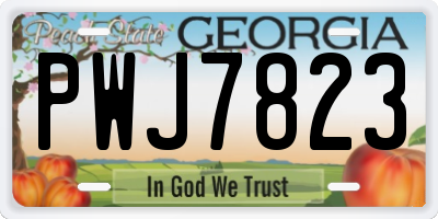 GA license plate PWJ7823