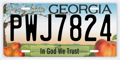 GA license plate PWJ7824