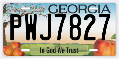 GA license plate PWJ7827