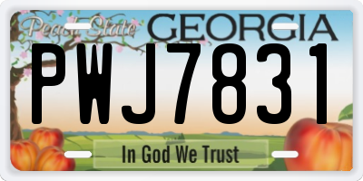 GA license plate PWJ7831