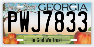 GA license plate PWJ7833