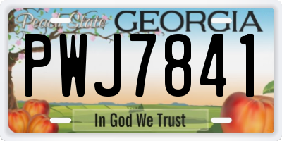 GA license plate PWJ7841