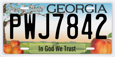 GA license plate PWJ7842