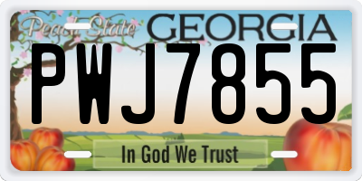 GA license plate PWJ7855