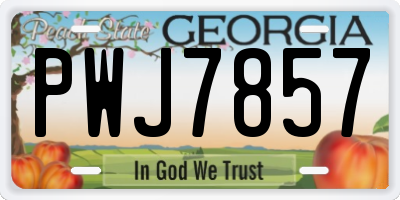 GA license plate PWJ7857