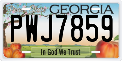 GA license plate PWJ7859