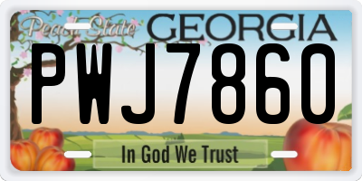 GA license plate PWJ7860