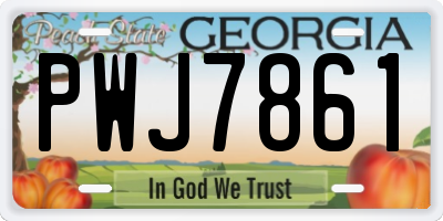 GA license plate PWJ7861