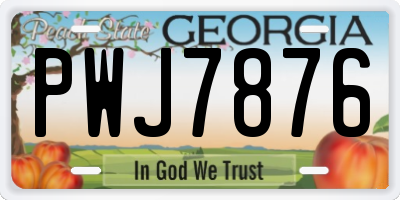 GA license plate PWJ7876