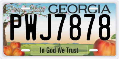 GA license plate PWJ7878