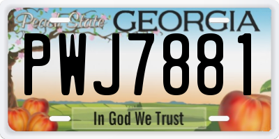 GA license plate PWJ7881