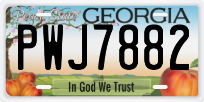 GA license plate PWJ7882