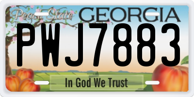 GA license plate PWJ7883