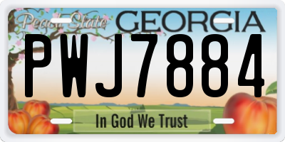 GA license plate PWJ7884