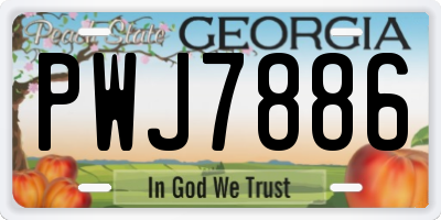 GA license plate PWJ7886