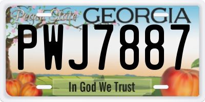 GA license plate PWJ7887