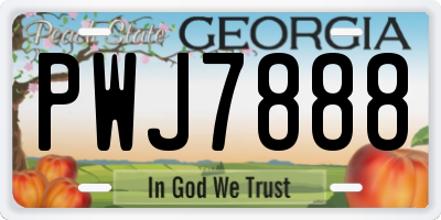 GA license plate PWJ7888