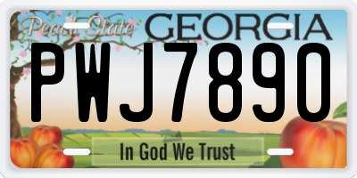 GA license plate PWJ7890