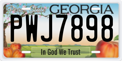 GA license plate PWJ7898