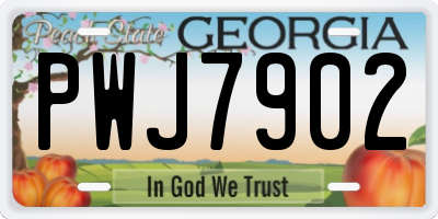 GA license plate PWJ7902