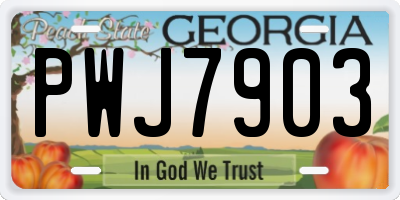 GA license plate PWJ7903