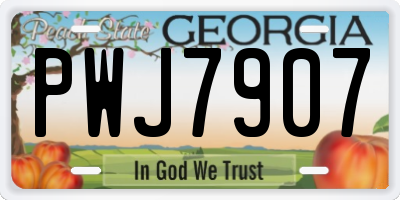 GA license plate PWJ7907