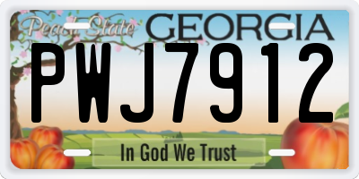 GA license plate PWJ7912