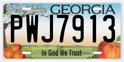 GA license plate PWJ7913