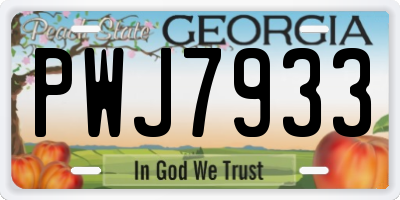GA license plate PWJ7933