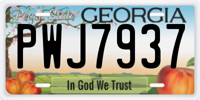 GA license plate PWJ7937