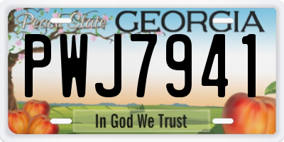 GA license plate PWJ7941
