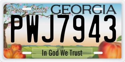 GA license plate PWJ7943