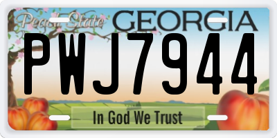 GA license plate PWJ7944