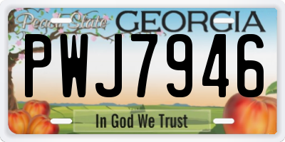 GA license plate PWJ7946