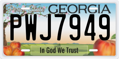 GA license plate PWJ7949