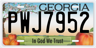 GA license plate PWJ7952