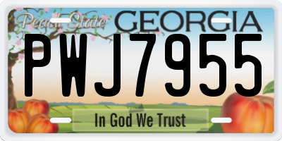 GA license plate PWJ7955